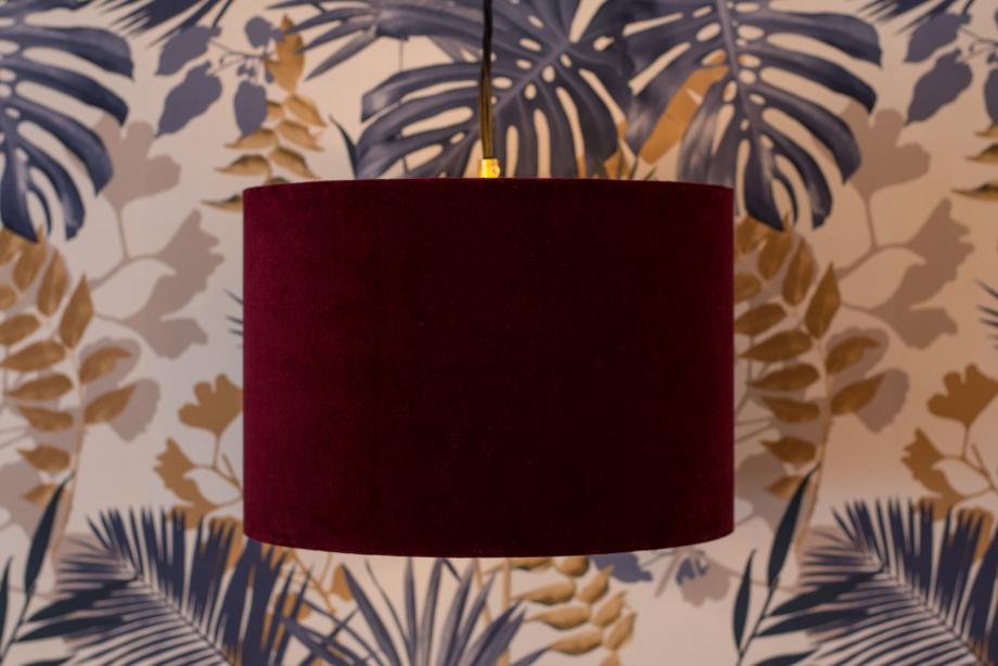 burgundy lampshade